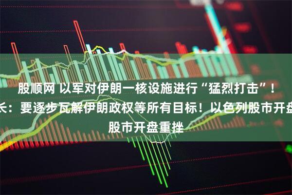 股顺网 以军对伊朗一核设施进行“猛烈打击”!以防长:要逐步瓦解伊朗政权等所有目标!以色列股市开盘重挫